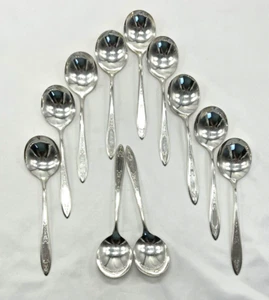 Wm A Rogers AA Heavy Debutante/Grander Princess 11 Soup/Gumbo Round Spoons - Picture 1 of 10