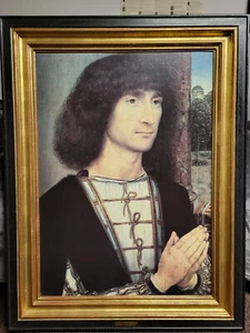 Hans Memling 1440-1494, Betender junger Mann, 100x77cm (80,5x57cm), 13.Jhdt. - Bild 1 von 17
