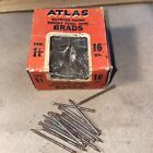Box Of Antique ATLAS Brads 1-1/4” Long 16 Ga. In Original Box . See Photos !