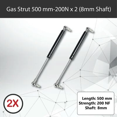 Gas Strut 500mm-200N x2 (8mm Shaft) Caravans, Trailers, Canopy, Toolboxes struts - image 1 of 4