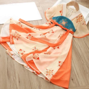 Girl Floral Dress Embroidered Fairy Wear Ancient Costume Tang Suit Hanfu Summer - Picture 1 of 14