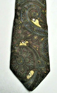Tasmanian Devil Paisley Cartoon Necktie - Picture 1 of 4