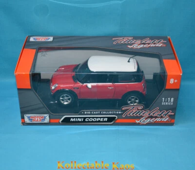 1:18 Motormax - Timeless Legends - Mini Cooper - Red - Image 1 of 2