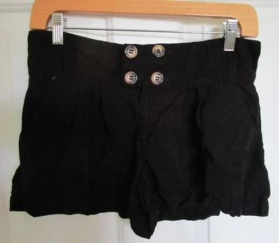 Ella Moss Black Pleated Shorts SIZE SMALL S 100% cotton buttons - Image 1 of 4