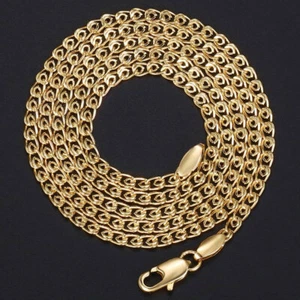 Collar de cadena de serpiente relleno de oro amarillo de 3 mm joyería de moda broche de langosta 50,5 cm - Imagen 1 de 7
