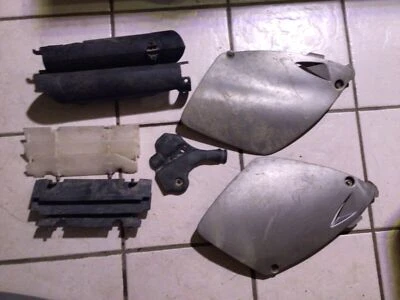 KTM 250 EXC SX 2001 matrícula lateral plástico plata horquilla protectores marco protector Foto 1 de 4