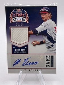 2015 Panini Stars and Stripes Game Gear Signatures /99 LT Tolbert #61 Auto