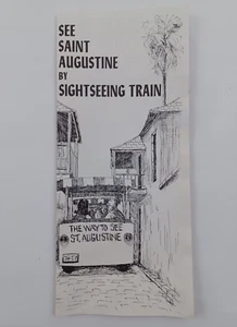 St Augustine Florida Sightseeing Train Map and Guide Brochure Fold Out c1960s - Picture 1 of 3