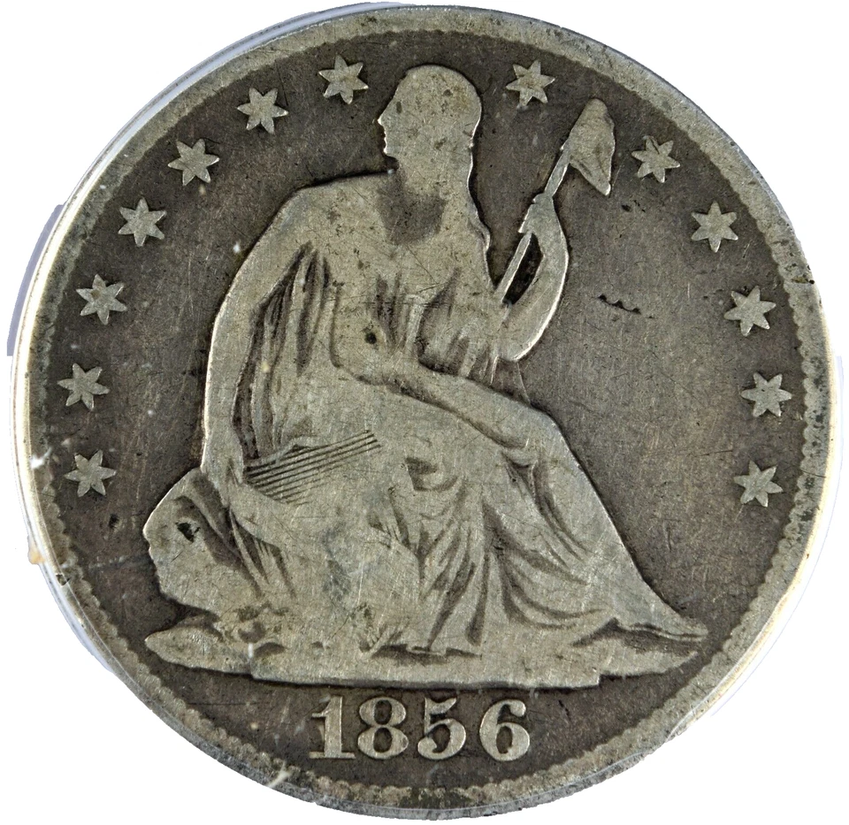 1856-O Seated Liberty Silver Half Dollar Coin ANACS G6 - Image 1 of 4