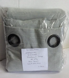 Pottery Barn Emery Leinen Ösen Vorhänge Paneele Vorhänge Verdunkelung 50x96 Blue Dawn - Bild 1 von 3