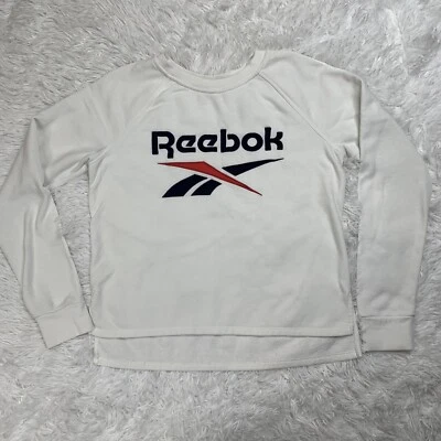 Sudadera bordada vintage Reebok para mujer talla S pequeña blanca logotipo grande Foto 1 de 4