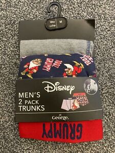 Men's Disney Grumpy Trunks Underwear Size M 33-35" Waist (2 Pack)