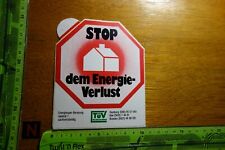 Alter Aufkleber Energie STOP dem Energieverlust TÜV Norddeutschland Hamburg