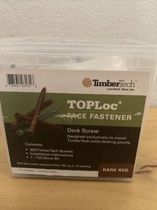 TimberTech TOPLoc Face Fastener Deck Screws DARK RED T20 350 Screws 2-1/2” - Picture 1 of 3