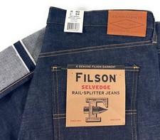 Filson Rail Splitter Selvedge Straight Leg Jeans Mens 40x34 Raw Indigo USA Made