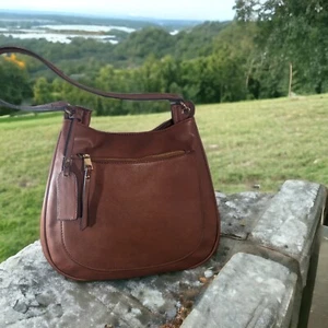 SOLE SOCIETY Women's Handbag Brown Purse Shoulder Bag Faux Leather Zipper - Picture 1 of 14