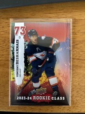 Vincent Desharnais 2023-24 Upper Deck Series 1 Red Rookie Class Card RC Oilers