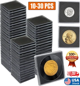30PCS Collector's Coin Display Box Coin Clip Plastic Storage Box with Sponge USA - Picture 1 of 13