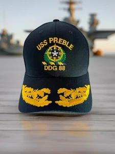 USS Preble DDG 88 Commander’s Hat; Navy Blue The Corps Cap - Picture 1 of 24