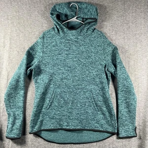 Danskin Now Sweatshirt Womens Large Teal Gem Slate Heather Hoodie Pullover Knit - Picture 1 of 7