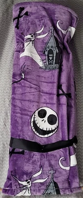 Jack Skellington Nightmare Before Christmas Purple Fleece Throw Blanket 60x70 in - Image 1 of 4