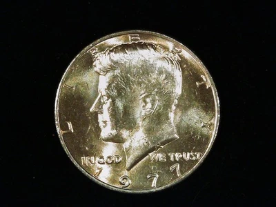 1977-P Kennedy Half Dollar (1) AU+++. Free Shipping! - Image 1 of 2