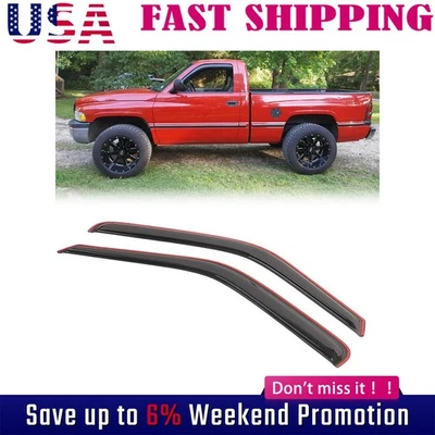 Para Ram 1500/2500/3500 1994-2002 Viseras de ventilación de ventana en canal Sol Lluvia Cebubnqz Foto 1 de 4