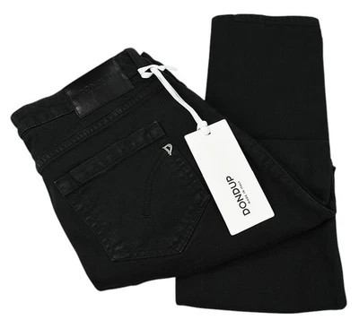 DONDUP Black MONROE Skinny Fit Low Rise Stretch Cropped Jeans 32 Italy NWT - Image 1 of 4