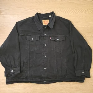 Levis Trucker Jacket Mens 6XL Black Cotton Button Denim Trucker Barn Chore Coat - Picture 1 of 14
