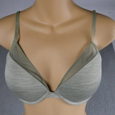 Sujetador Victoria's Secret para mujer 32DD verde acolchado con aros malla jaspeado Foto 1 de 4