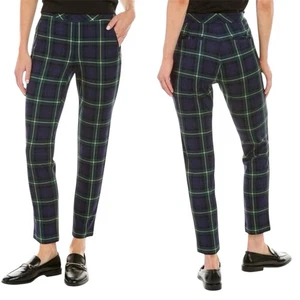 J. McLaughlin Ross Hose marineblau grün gold Regiment kariert Damengröße 2 neu mit Etikett - Bild 1 von 7