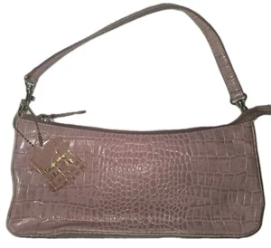 Giani Bernini Baguette Clutch Pink Crossbody Removable Strap Embossed Leather - Picture 1 of 16