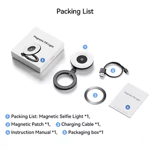 Mini Magnetic Selfie Ring Light Smartphone, Lamp Pocket Selfie Light for phone - Picture 1 of 24