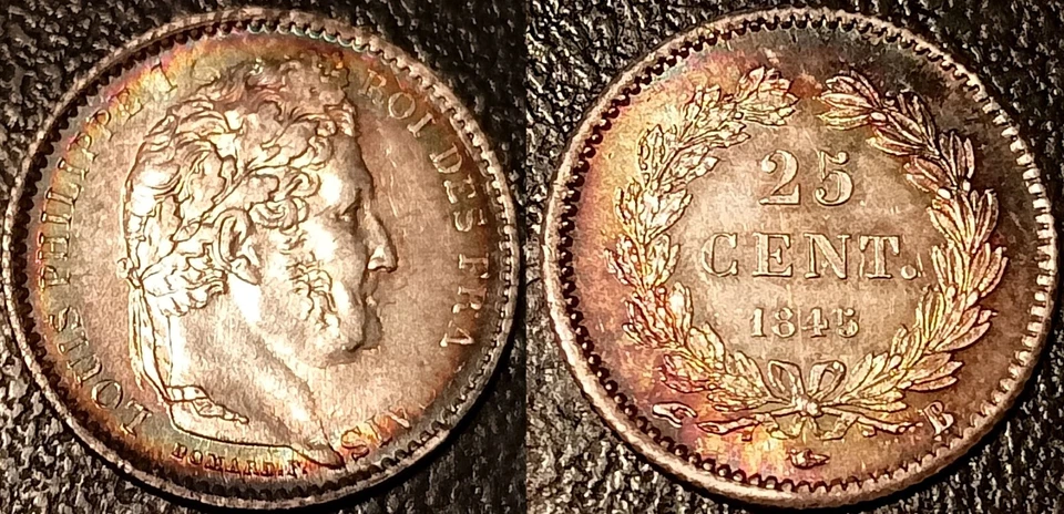 Louis-Philippe I - 25 Centimes Silver 1845 B, SPL! F.167/1 - Image 1 of 1