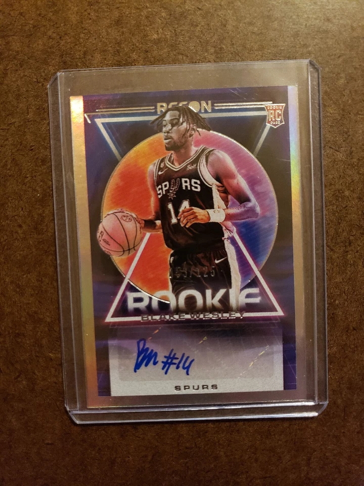 53/125 SP 2022-23 Panini Recon Blake Wesley RC Auto San Antonio Spurs Rookie - Image 1 of 3
