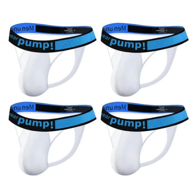 1,4 Pack Men Sexy G-string Briefs Thong Bikini Underwear T Back Pouch Panties - Image 1 of 4