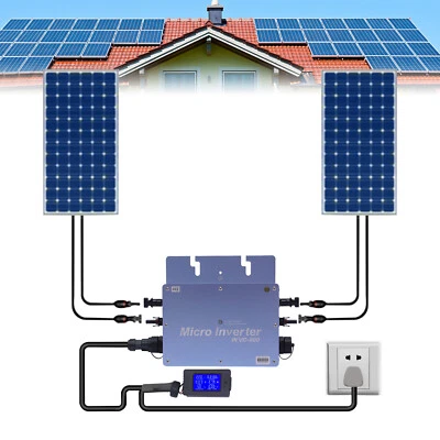Microinversor Solar 110V 600W Grid Tie MPPT Onda Sinusoidal Pura DC a AC Impermeable Foto 1 de 4