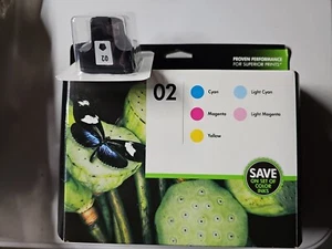 Genuine HP 02 Ink OEM Black Color Ink Cartridge Combo Pack PhotoSmart Lot - Picture 1 of 3