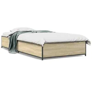 Bettgestell Sonoma-Eiche 100x200 cm Holzwerkstoff und Metall - Bild 1 von 9