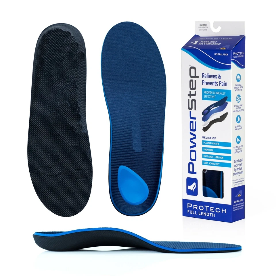 Powerstep Pro Protech Full Length Orthotics Size H Mens 11 11.5