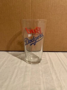 Los Angeles Dodgers MLB 16oz Pint Budweiser Glass Mug Cup - Picture 1 of 2