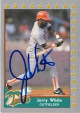 Jerry White autographed baseball card 1990 Pacific Senior League #185