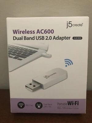 j5create Wireless AC600 Dual band USB 2.0 Adapter JUE303 - Image 1 of 3
