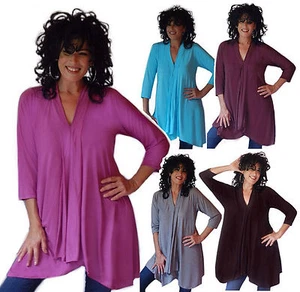 u pick color & size jersey top blouse asym stretched unique L XL 1X 2X 3X 4X 5X - Picture 1 of 6