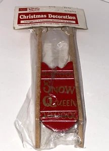 Sears Roebuck Vintage Decorazione Natalizia Legno Slitta Regina delle Nevi NUOVO VECCHIO MAGAZZINO - Foto 1 di 6