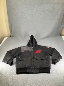Vintage Snap On Jacket Mens Large Black Canvas Quilt Lined Heavyweight Workwear - Picture 1 of 24