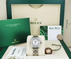 ROLEX REHAUT 29mm 18kt White Gold Masterpiece White Roman Dial 80299 SANT BLANC - Picture 1 of 9