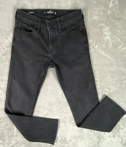 Hollister Mens 26x30 Black Denim Jeans Slim Straight Leg - Picture 1 of 11