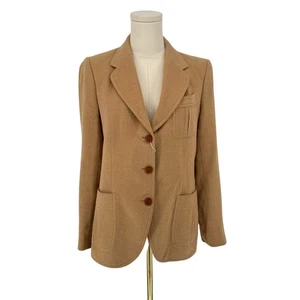 VTG Stanley Blacker Jordan Marsh Camel Wool Blazer Jacket Classic Quiet Luxury - Picture 1 of 10