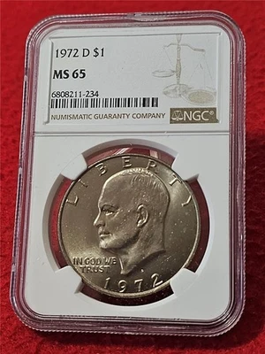 1972-D Uncirculated Eisenhower Dollar. NGC MS 65                       #MF-T6049 - Image 1 of 2